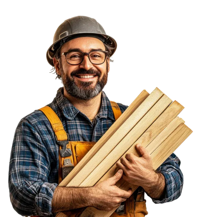 Carpenter framing a new home build
